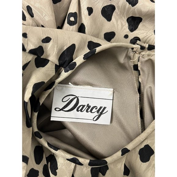 Darcy Women's Long Sleeve Light Gold Pleated Cheetah Print Blouse Size L - Picture 10 of 12